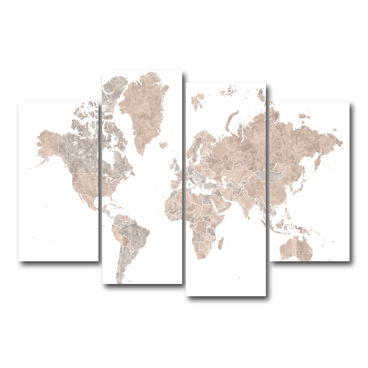 AUTO-MOCKUP WHITE | World Map 1 | 4 Piece | Gallery Wrap Canvas | group=4_short