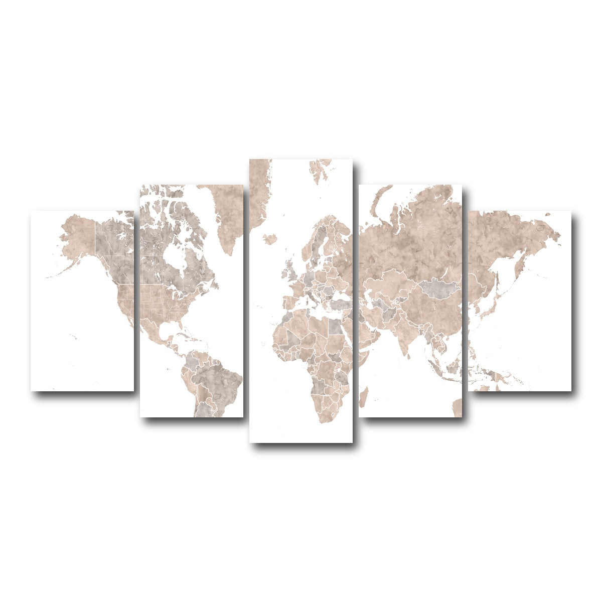 AUTO-MOCKUP WHITE | World Map 1 | 5 Piece | Gallery Wrap Canvas | group=5_normal