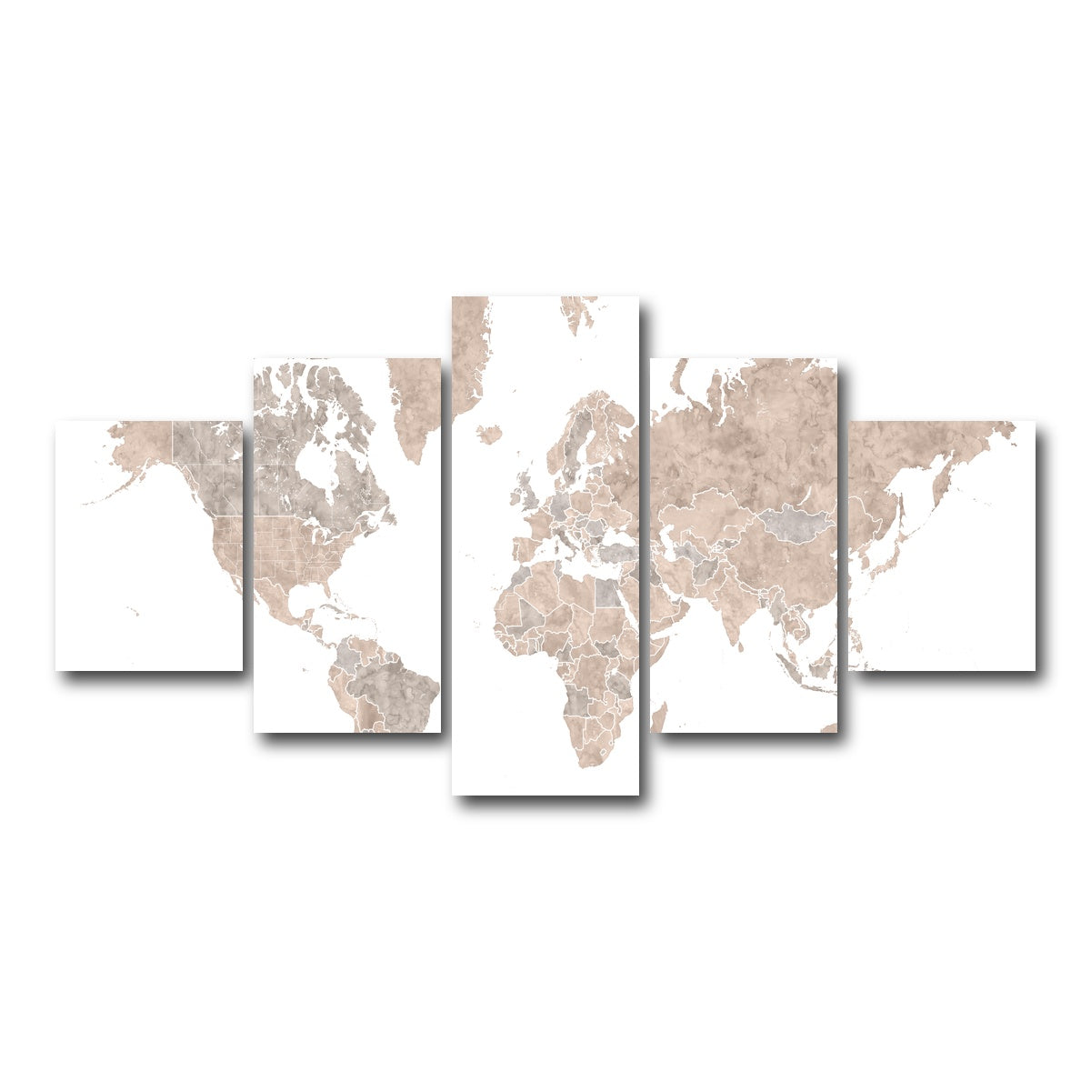 AUTO-MOCKUP WHITE | World Map 1 | 5 Piece | Gallery Wrap Canvas | group=5_short