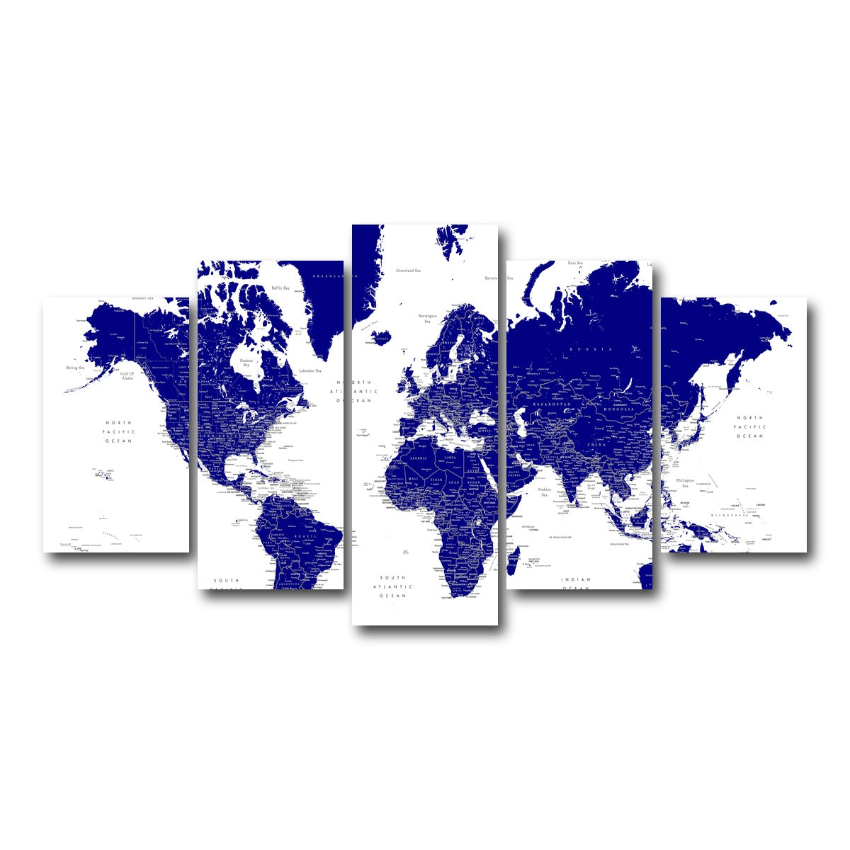 AUTO-MOCKUP WHITE | World Map 21 | 5 Piece | Gallery Wrap Canvas | group=5_normal