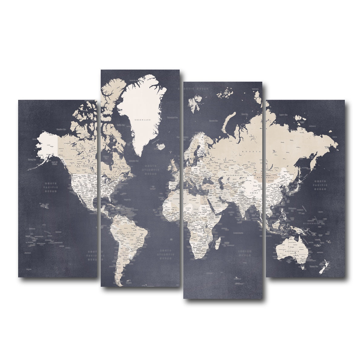 AUTO-MOCKUP WHITE | World Map 28 | 4 Piece | Gallery Wrap Canvas | group=4_normal