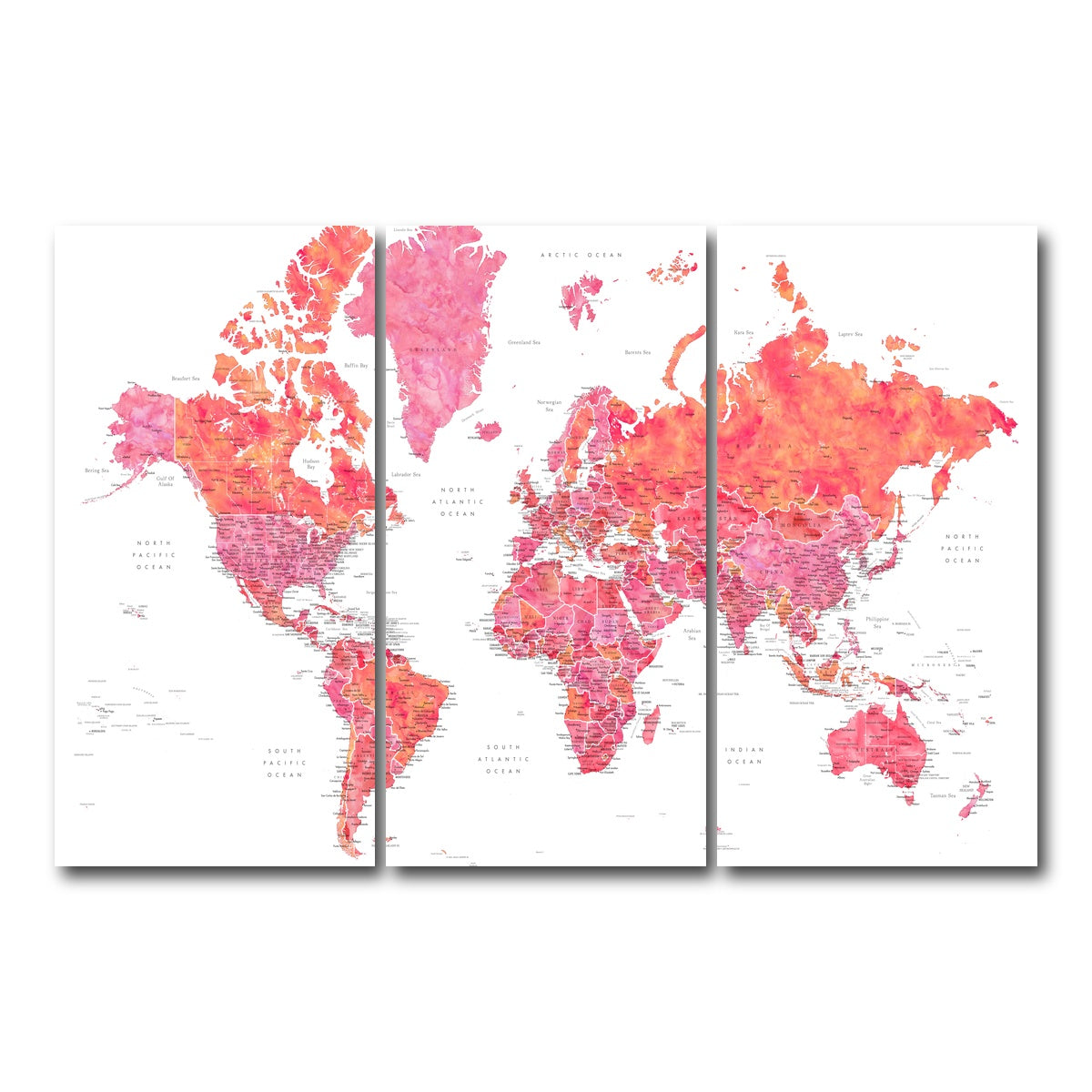AUTO-MOCKUP WHITE | World Map 30 | 3 Piece | Gallery Wrap Canvas | group=12x24
