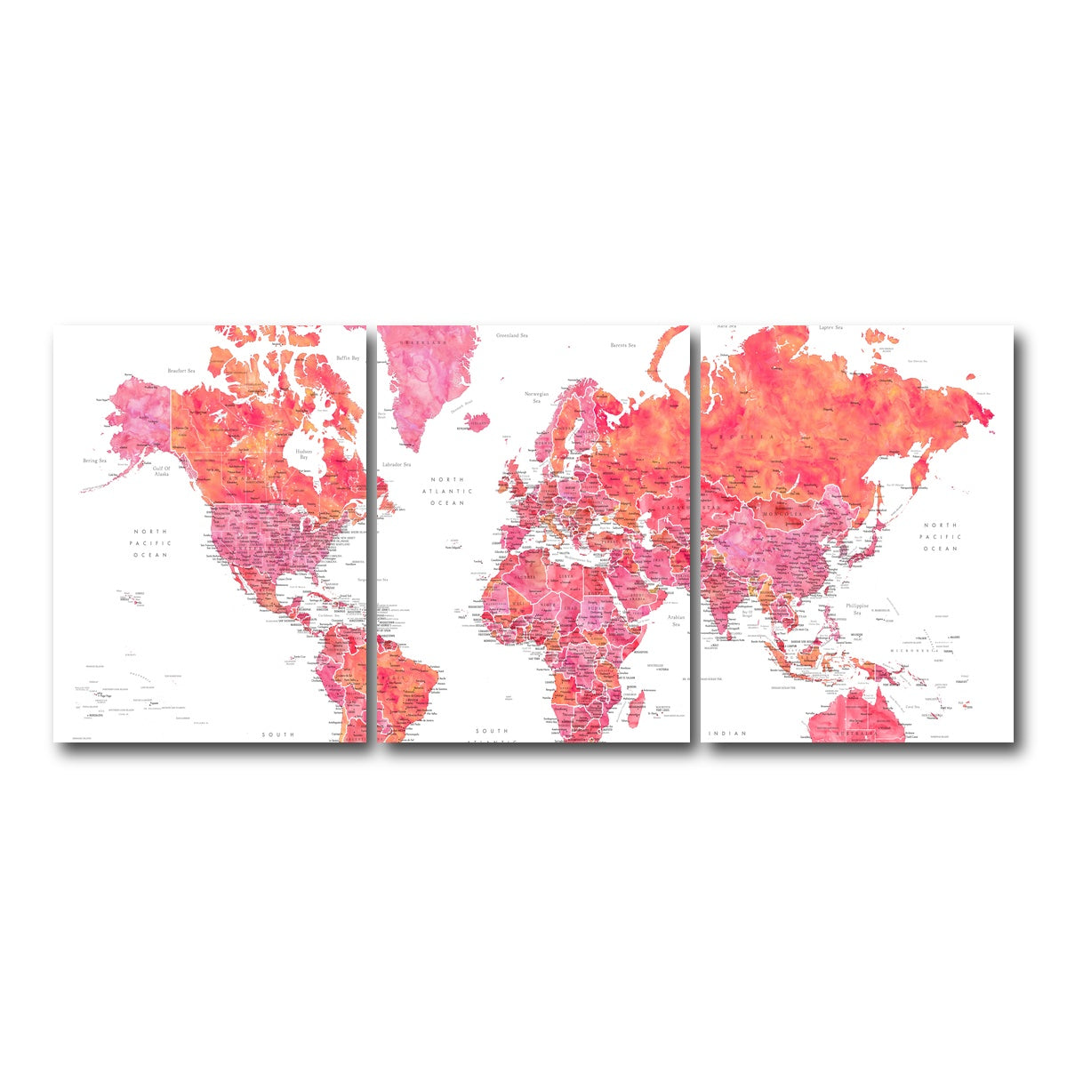 AUTO-MOCKUP WHITE | World Map 30 | 3 Piece | Gallery Wrap Canvas | group=18x24