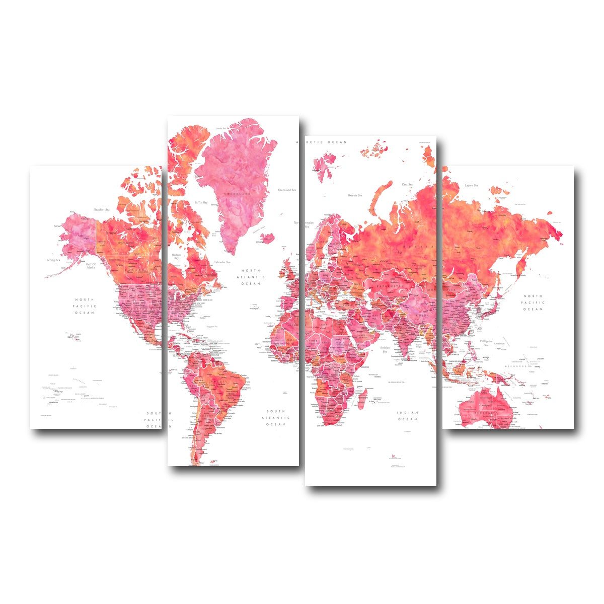 AUTO-MOCKUP WHITE | World Map 30 | 4 Piece | Gallery Wrap Canvas | group=4_short
