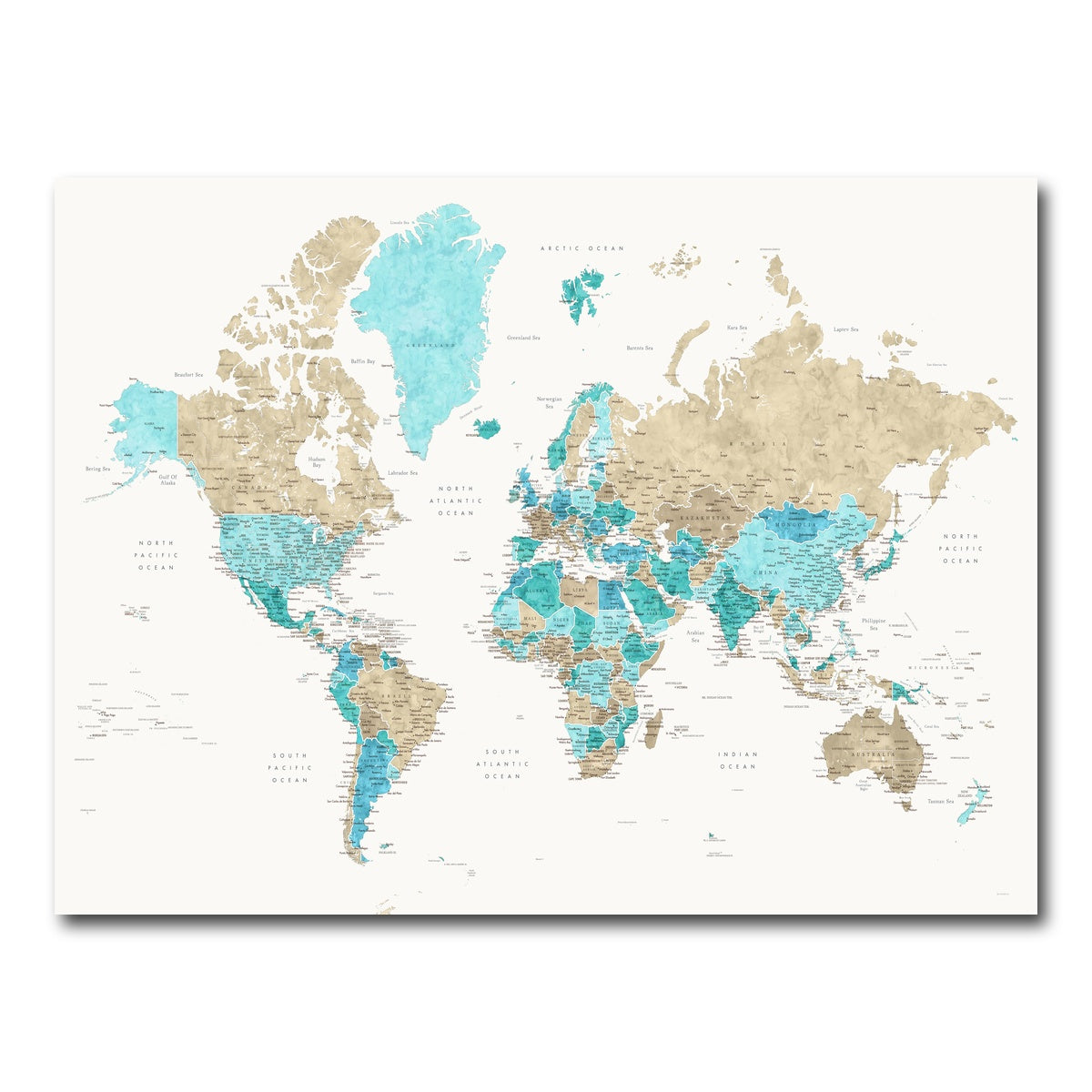 AUTO-MOCKUP WHITE | World Map 33 | 1 Piece | Gallery Wrap Canvas | group=4x3