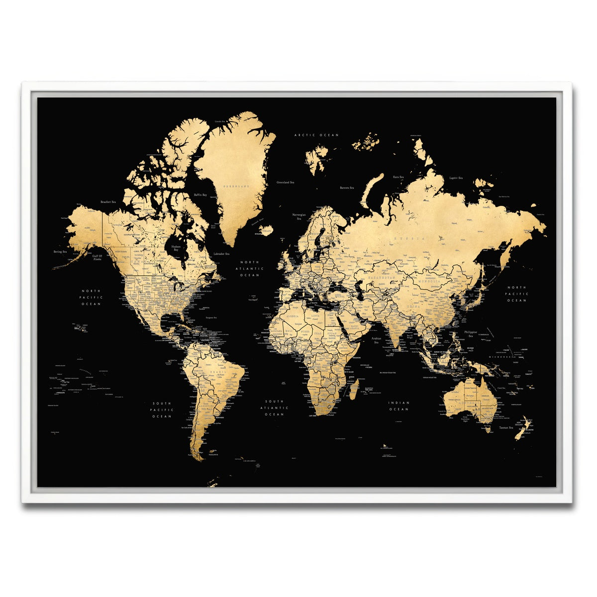 AUTO-MOCKUP WHITE | World Map 34 | 1 Piece | White Framed Canvas | group=4x3