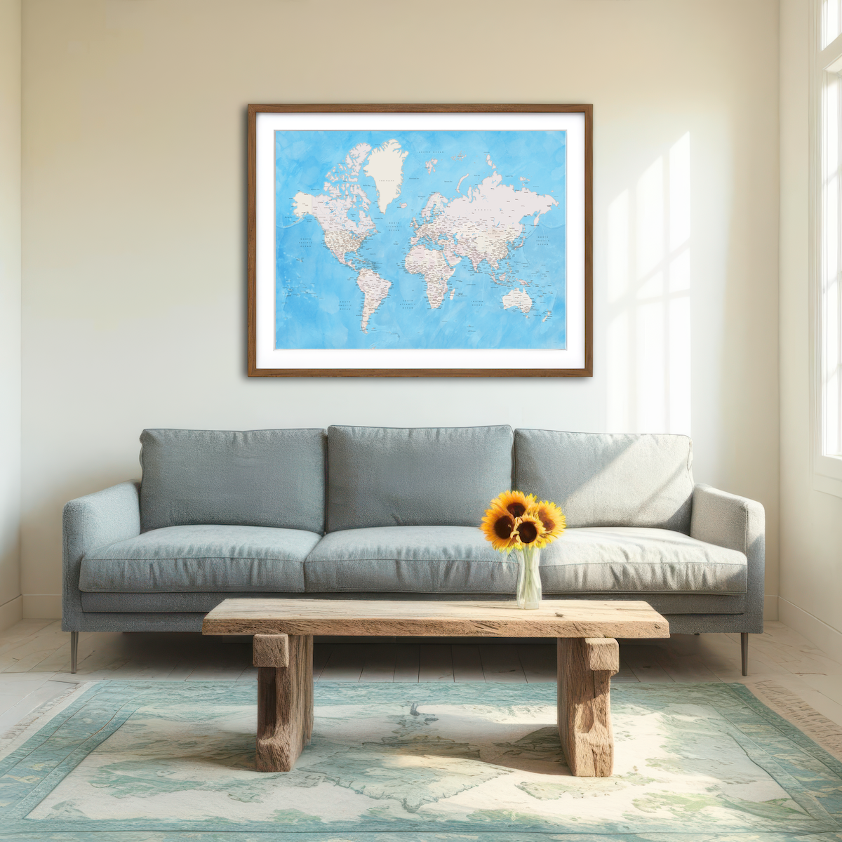 AUTO-MOCKUP ROOM | World Map 35 Wall Art