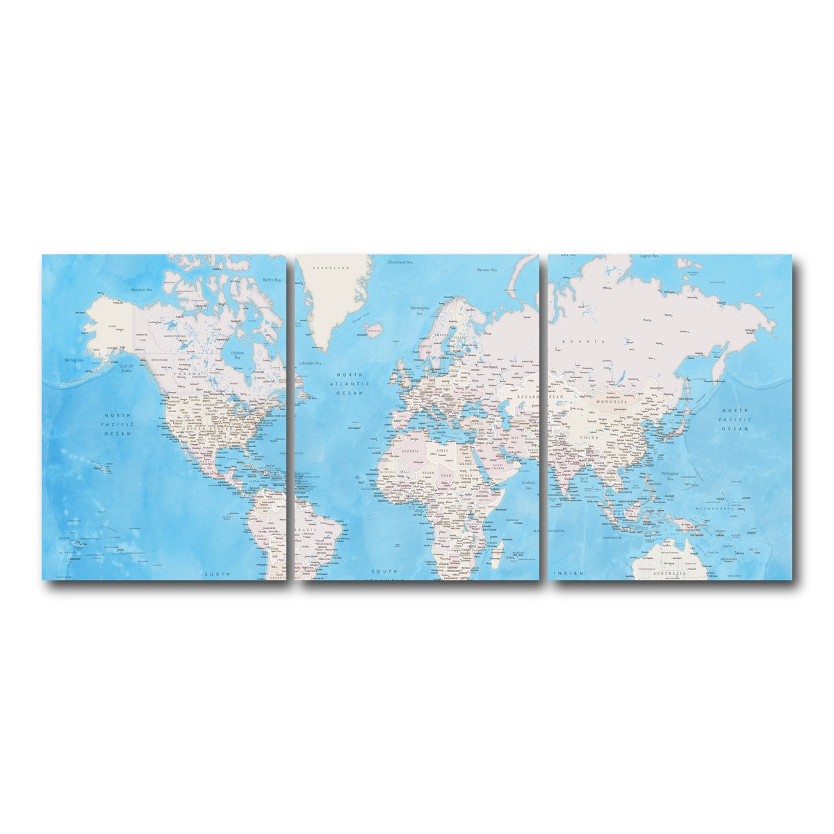 AUTO-MOCKUP WHITE | World Map 35 | 3 Piece | Gallery Wrap Canvas | group=18x24