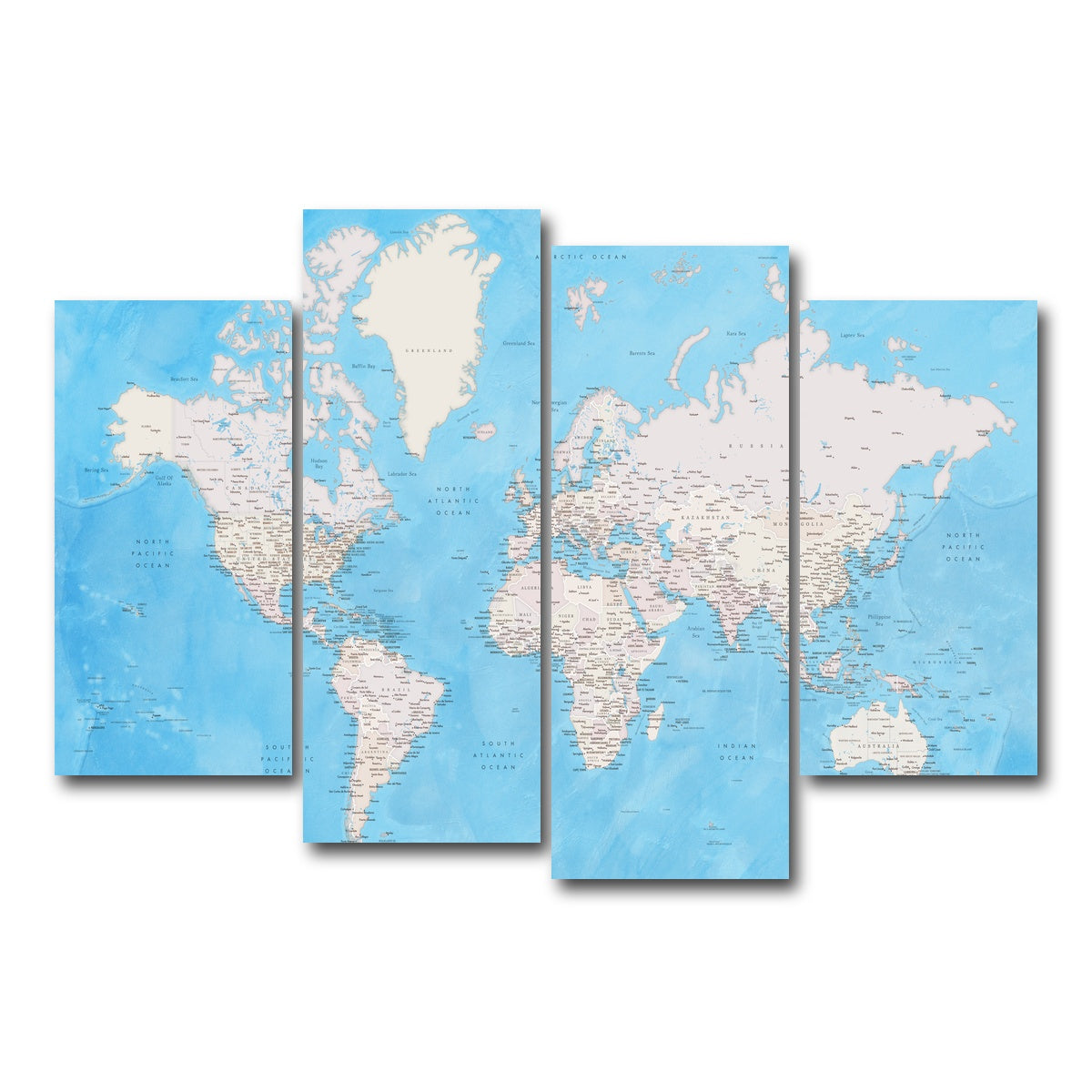 AUTO-MOCKUP WHITE | World Map 35 | 4 Piece | Gallery Wrap Canvas | group=4_short