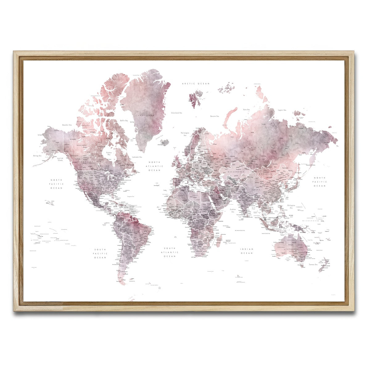 AUTO-MOCKUP WHITE | World Map 37 | 1 Piece | Natural Framed Canvas | group=4x3