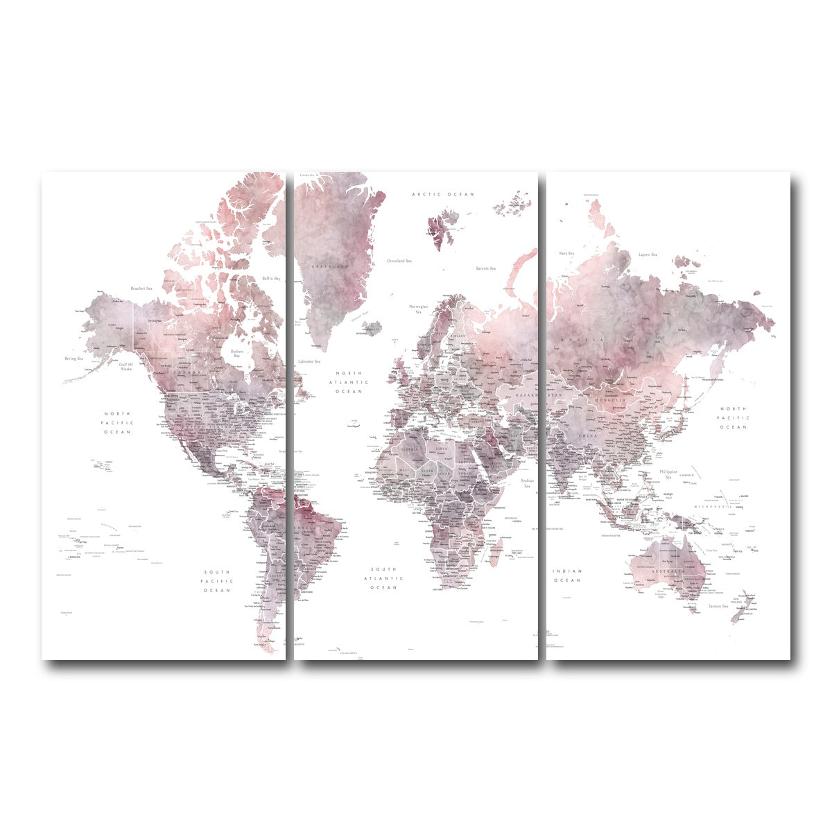 AUTO-MOCKUP WHITE | World Map 37 | 3 Piece | Gallery Wrap Canvas | group=12x24