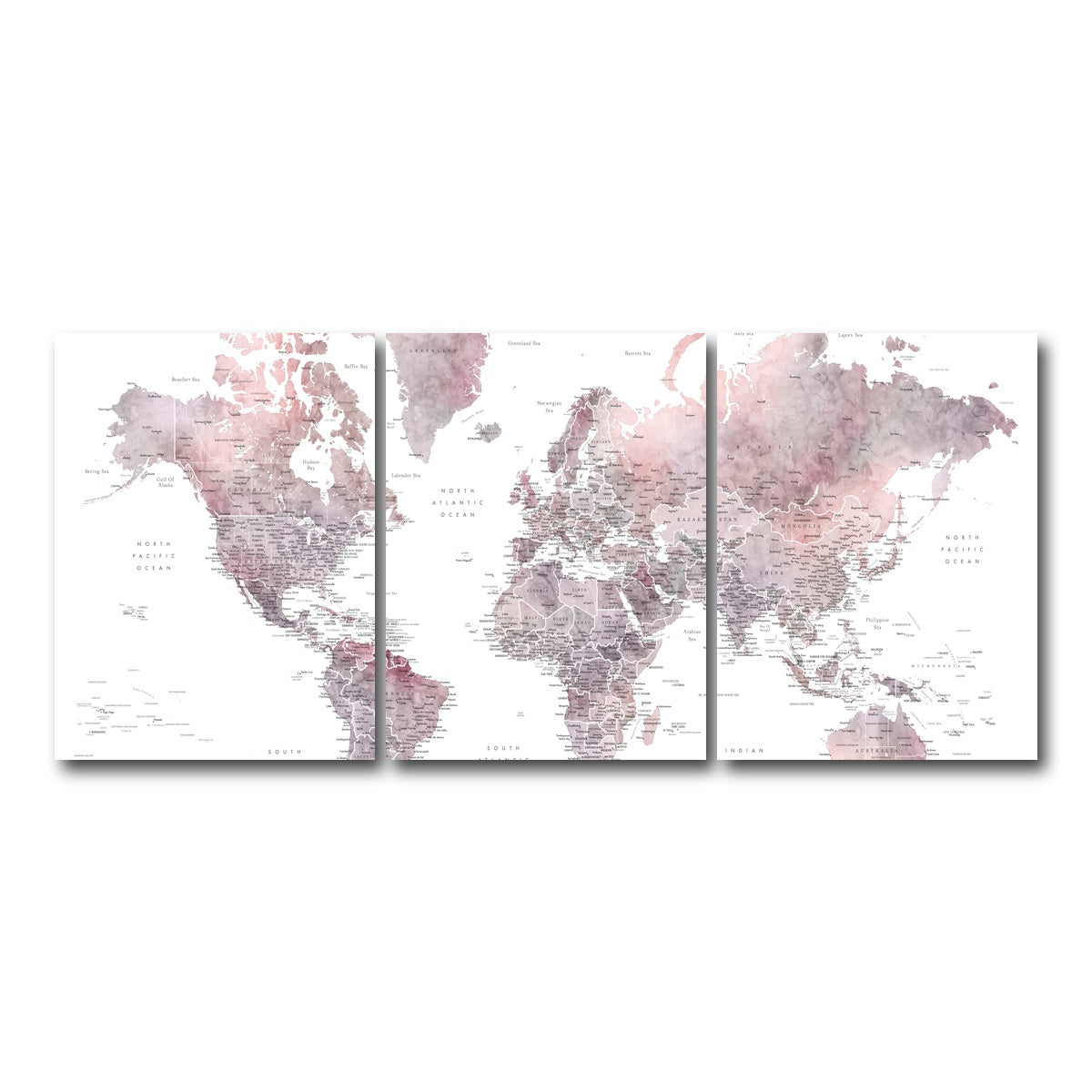 AUTO-MOCKUP WHITE | World Map 37 | 3 Piece | Gallery Wrap Canvas | group=18x24