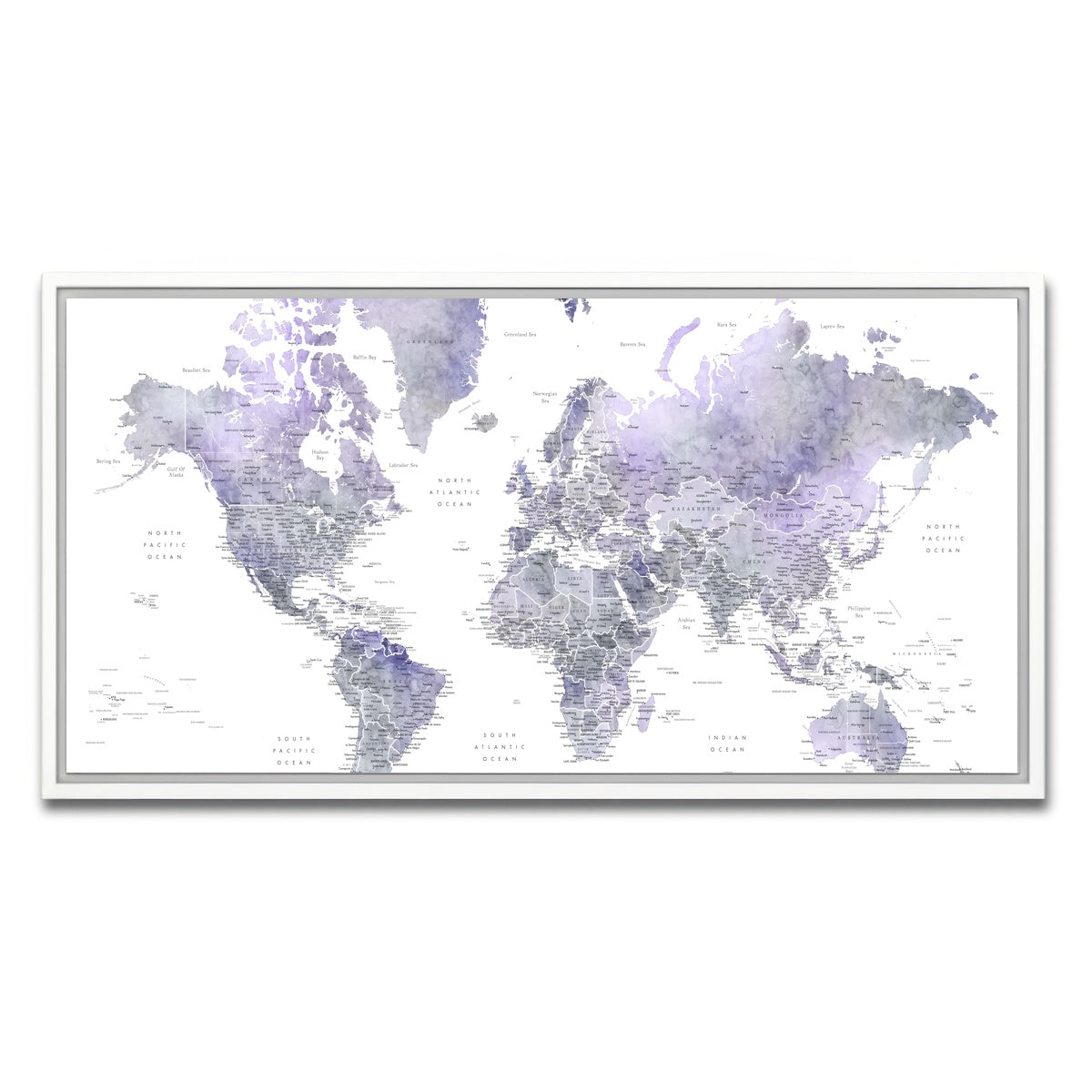 AUTO-MOCKUP WHITE | World Map 38 | 1 Piece | White Framed Canvas | group=2x1