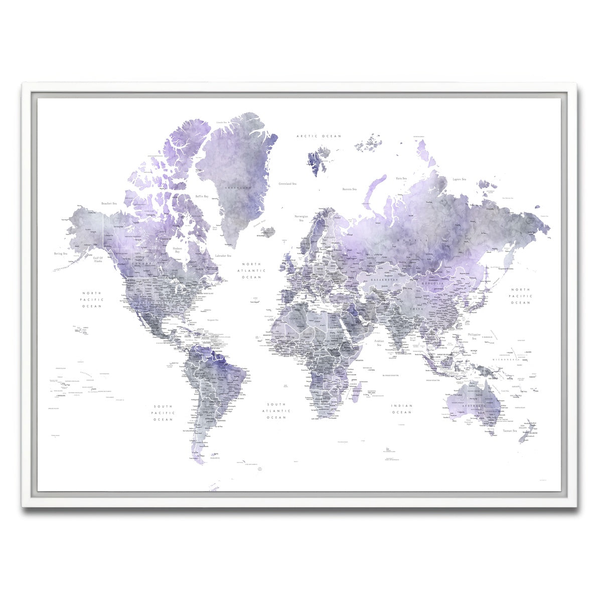 AUTO-MOCKUP WHITE | World Map 38 | 1 Piece | White Framed Canvas | group=4x3