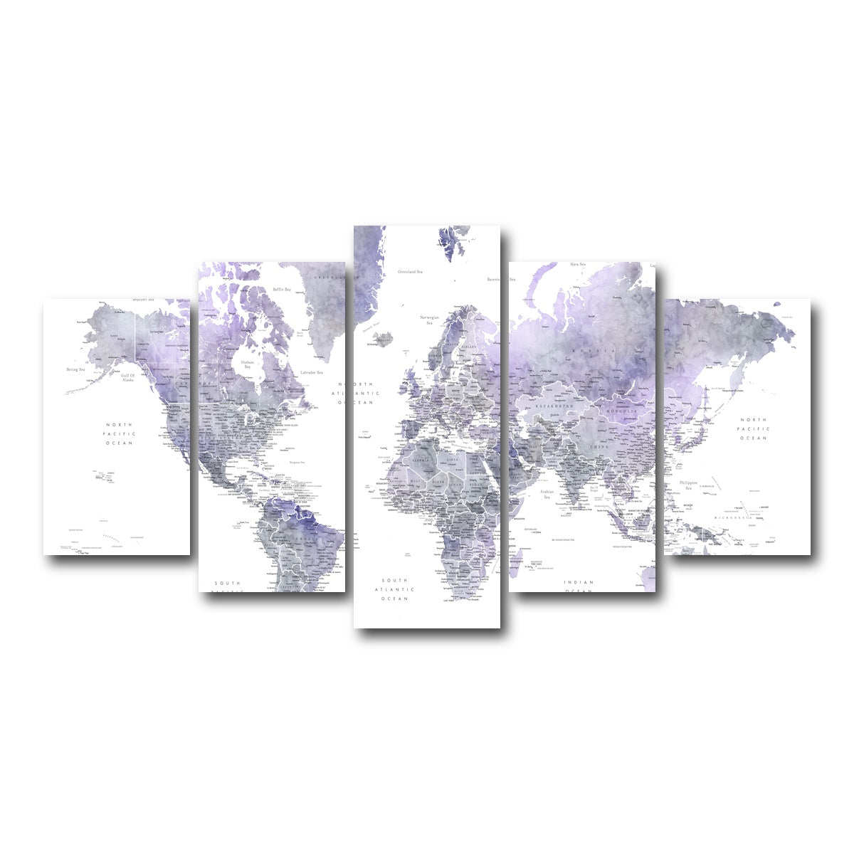 AUTO-MOCKUP WHITE | World Map 38 | 5 Piece | Gallery Wrap Canvas | group=5_normal
