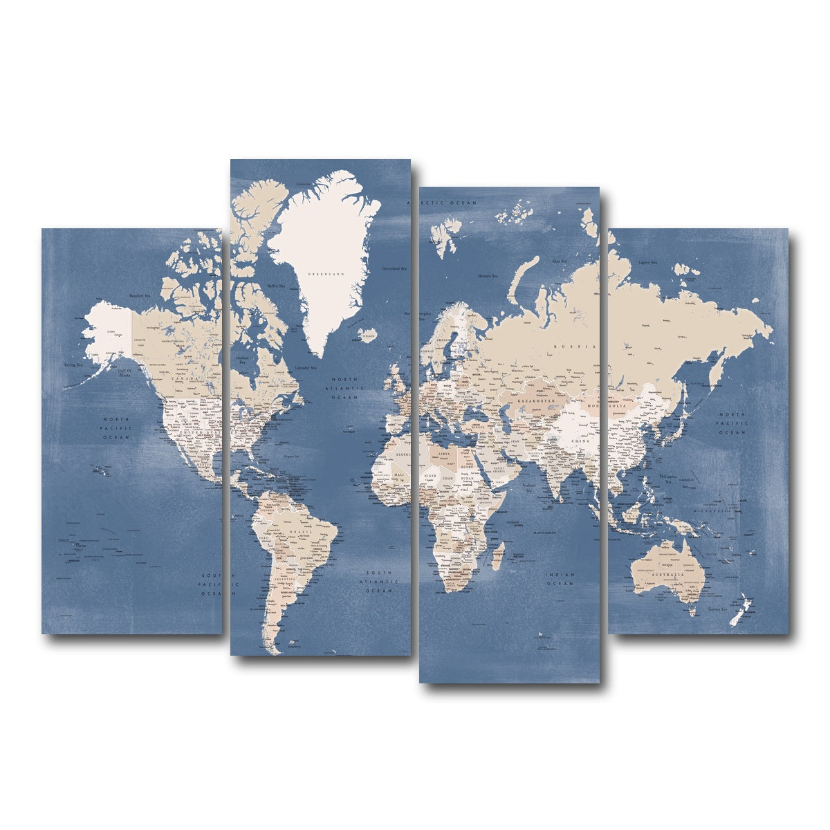 AUTO-MOCKUP WHITE | World Map 40 | 4 Piece | Gallery Wrap Canvas | group=4_normal