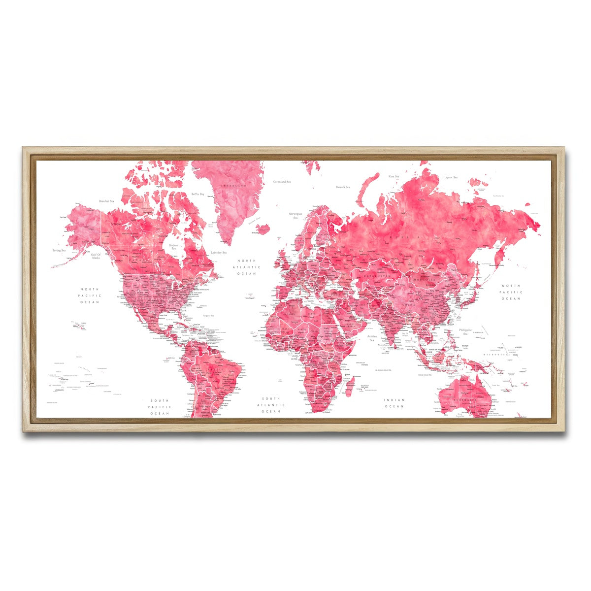 AUTO-MOCKUP WHITE | World Map 41 | 1 Piece | Natural Framed Canvas | group=2x1