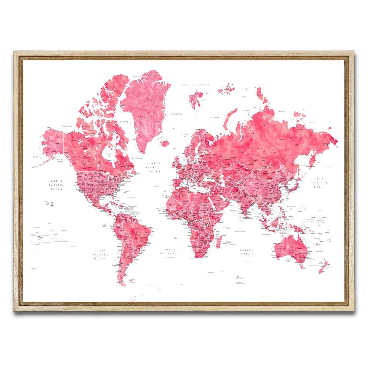 AUTO-MOCKUP WHITE | World Map 41 | 1 Piece | Natural Framed Canvas | group=4x3