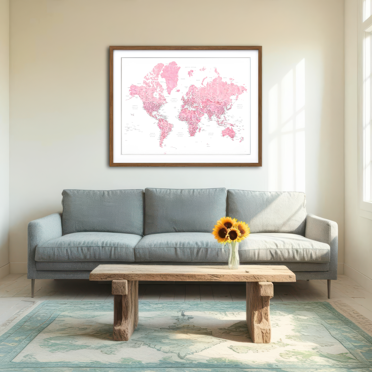 AUTO-MOCKUP ROOM | World Map 42 Wall Art