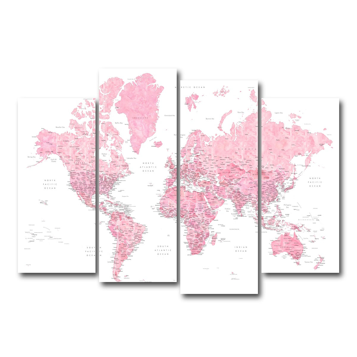 AUTO-MOCKUP WHITE | World Map 42 | 4 Piece | Gallery Wrap Canvas | group=4_normal