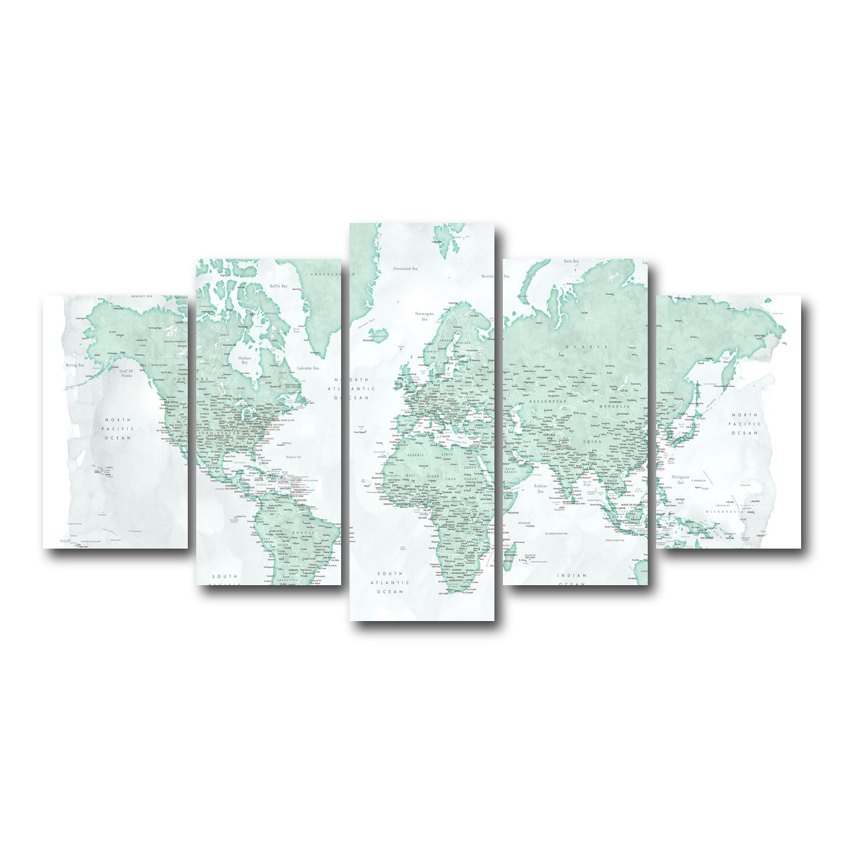 AUTO-MOCKUP WHITE | World Map 43 | 5 Piece | Gallery Wrap Canvas | group=5_normal
