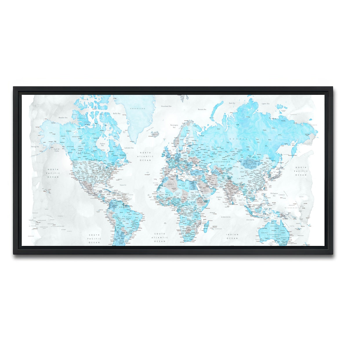 AUTO-MOCKUP WHITE | World Map 44 | 1 Piece | Black Framed Canvas | group=2x1