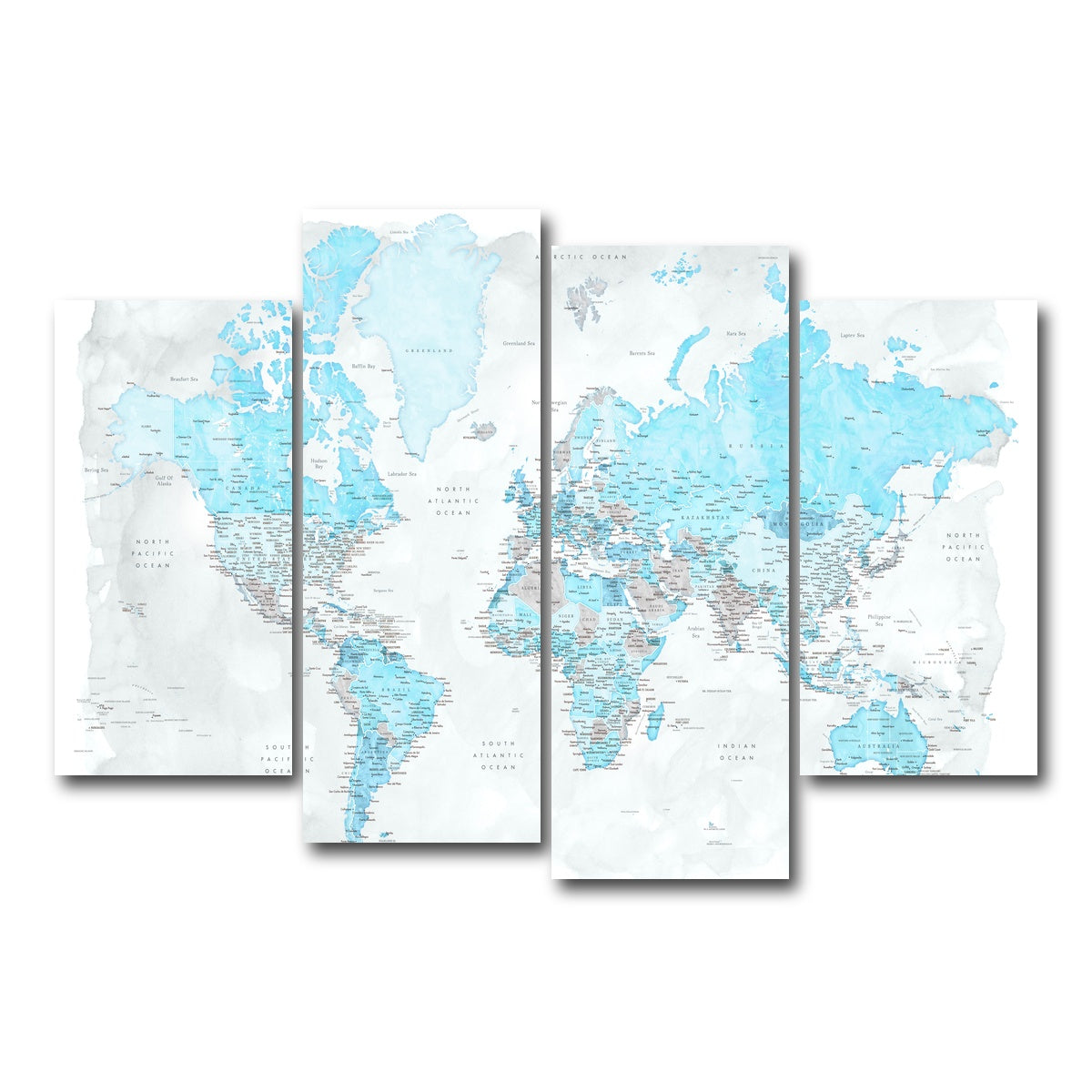 AUTO-MOCKUP WHITE | World Map 44 | 4 Piece | Gallery Wrap Canvas | group=4_short