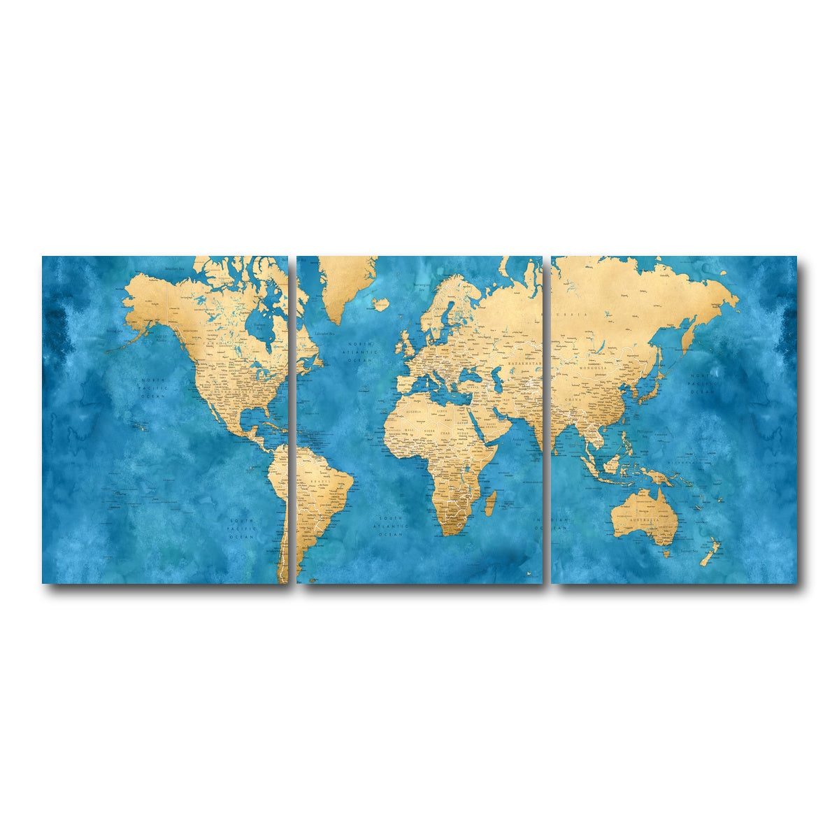 AUTO-MOCKUP WHITE | World Map 45 | 3 Piece | Gallery Wrap Canvas | group=18x24