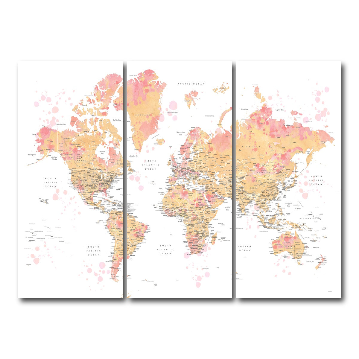 AUTO-MOCKUP WHITE | World Map 47 | 3 Piece | Gallery Wrap Canvas | group=8x18