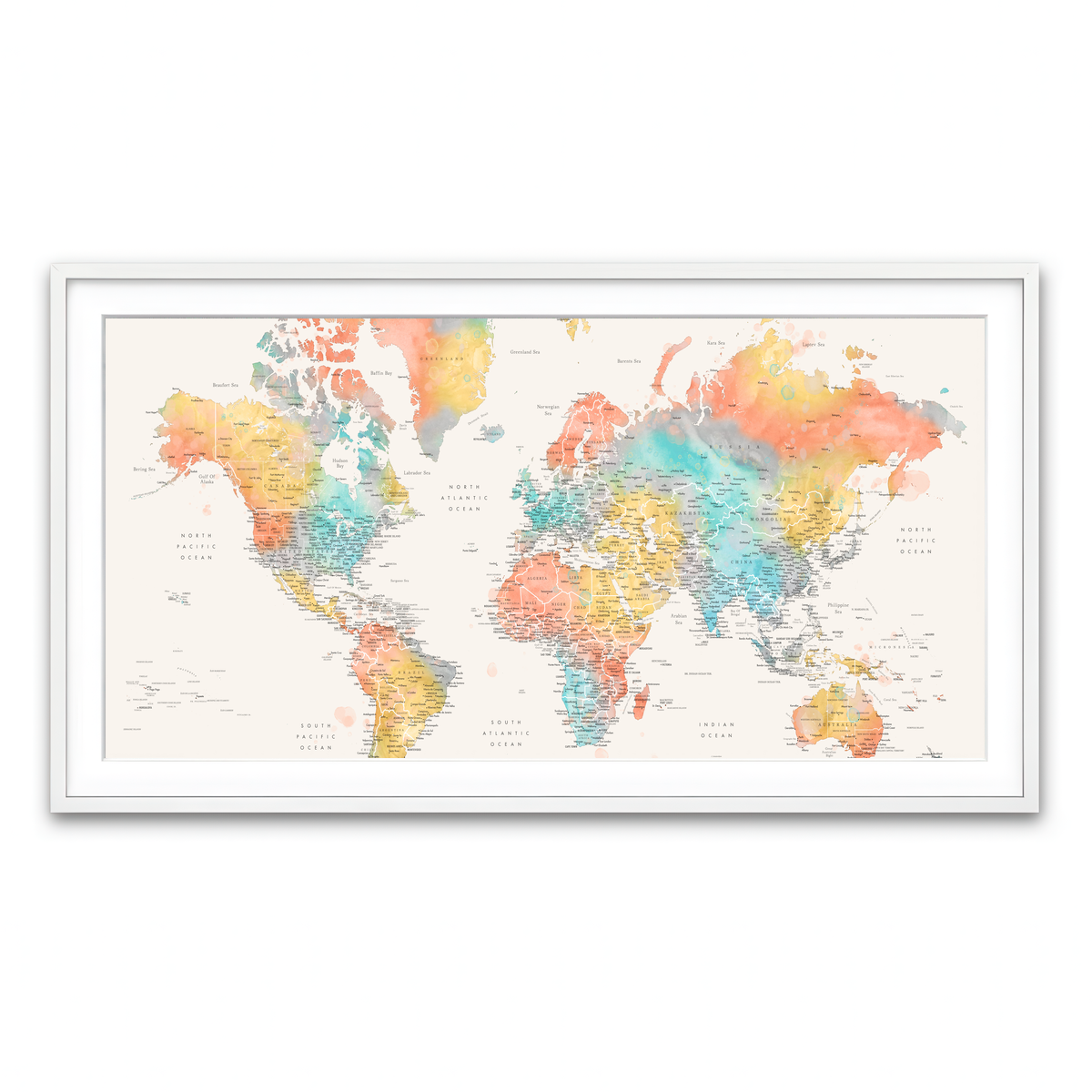 Framed Print 2x1 White