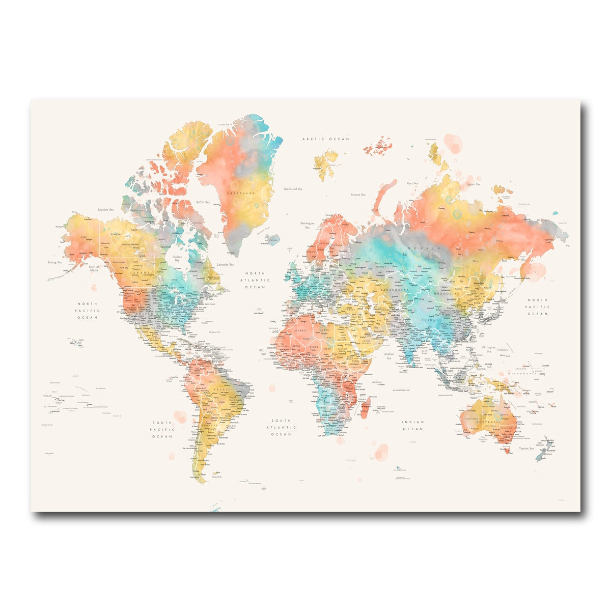 AUTO-MOCKUP WHITE | World Map 48 | 1 Piece | Gallery Wrap Canvas | group=4x3