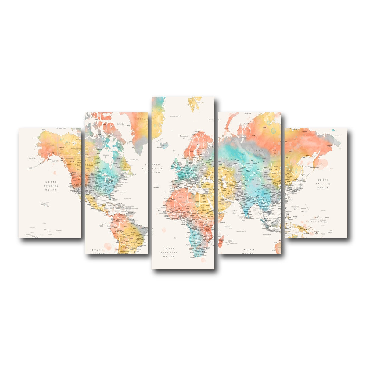 AUTO-MOCKUP WHITE | World Map 48 | 5 Piece | Gallery Wrap Canvas | group=5_normal