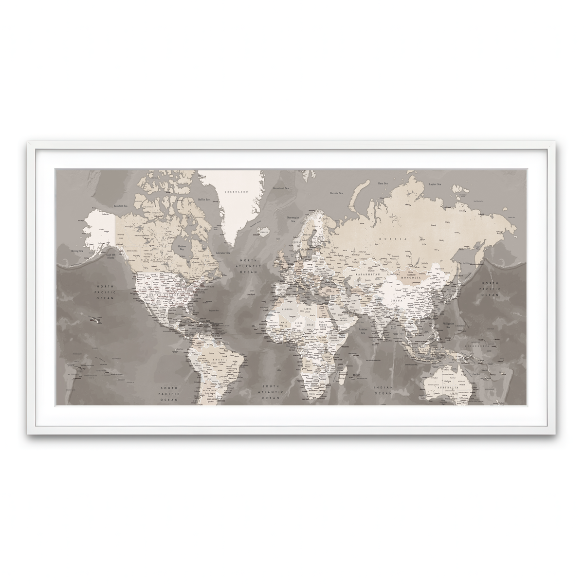 Framed Print 2x1 White