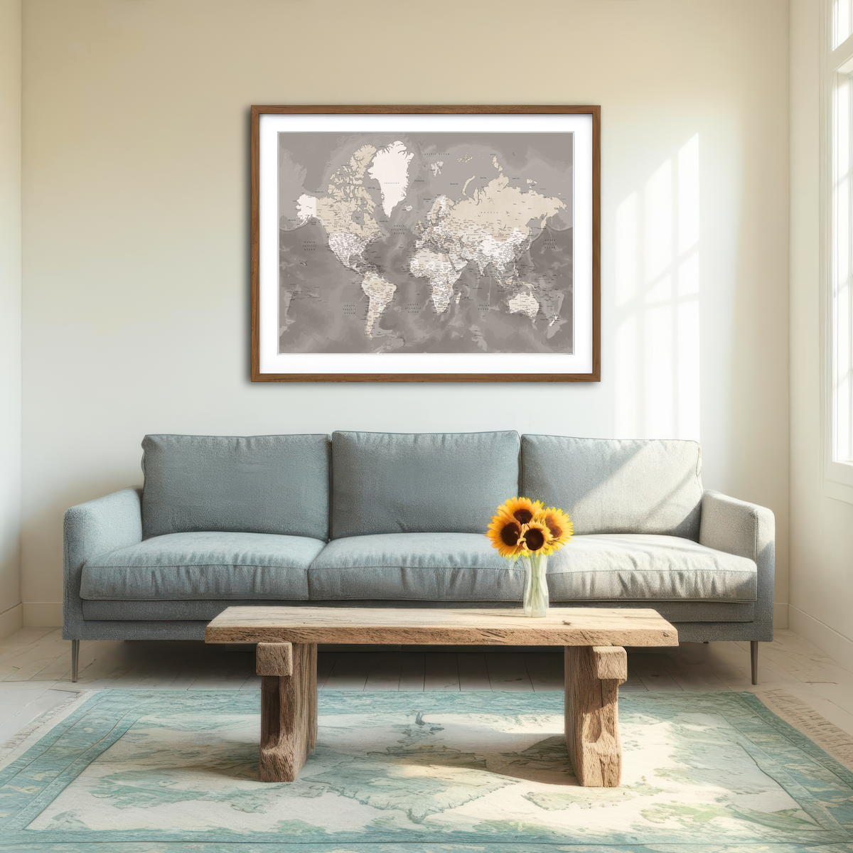 AUTO-MOCKUP ROOM | World Map 49 Wall Art