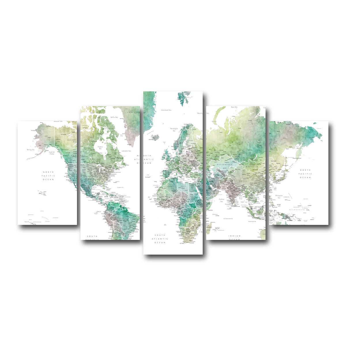 AUTO-MOCKUP WHITE | World Map 4 | 5 Piece | Gallery Wrap Canvas | group=5_normal
