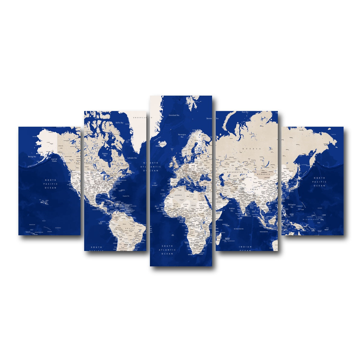 AUTO-MOCKUP WHITE | World Map 51 | 5 Piece | Gallery Wrap Canvas | group=5_normal