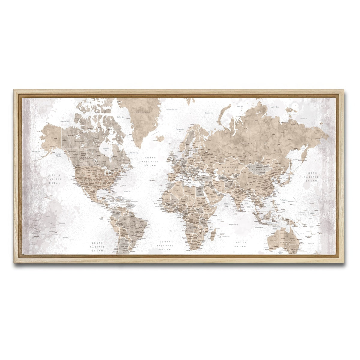 AUTO-MOCKUP WHITE | World Map 54 | 1 Piece | Natural Framed Canvas | group=2x1