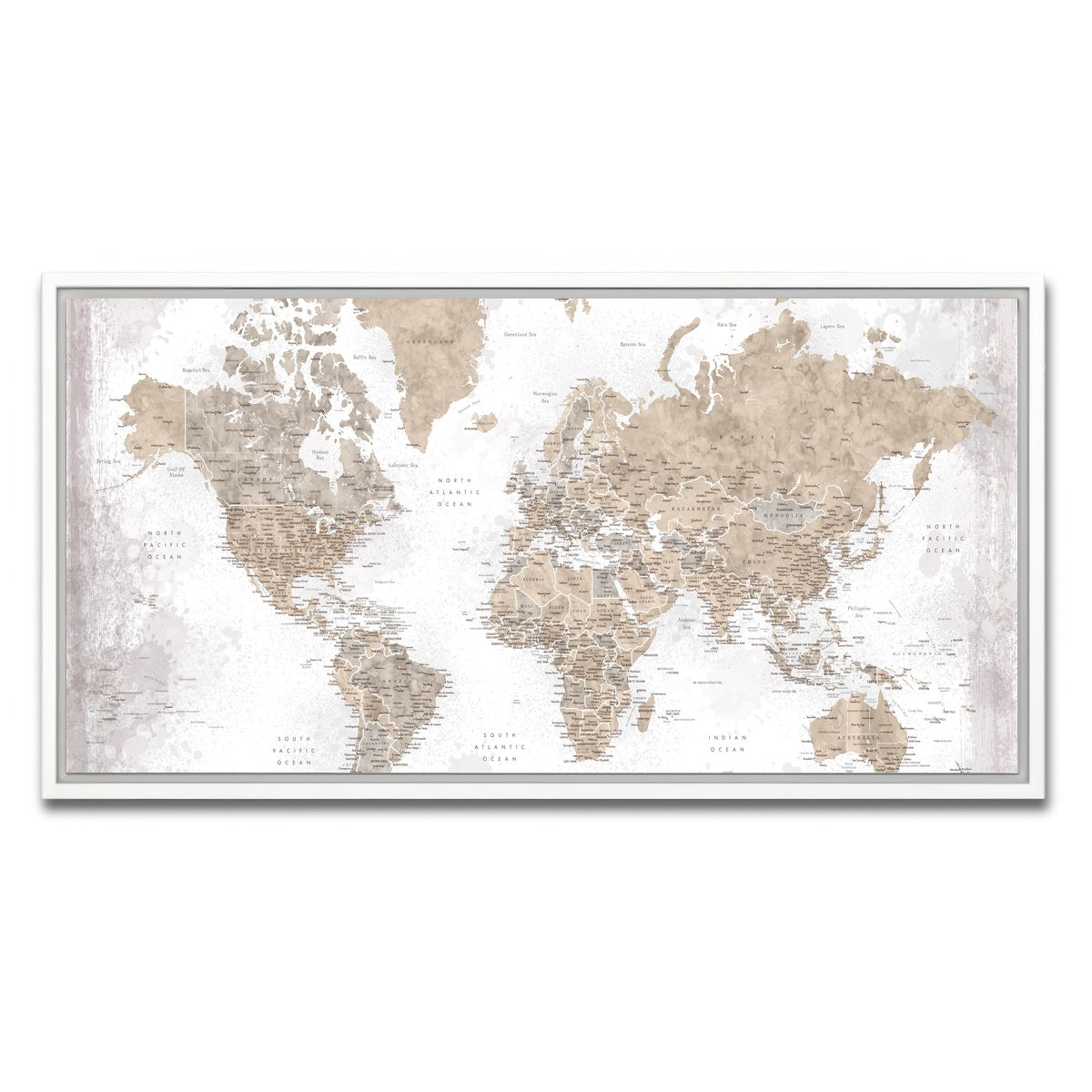 AUTO-MOCKUP WHITE | World Map 54 | 1 Piece | White Framed Canvas | group=2x1