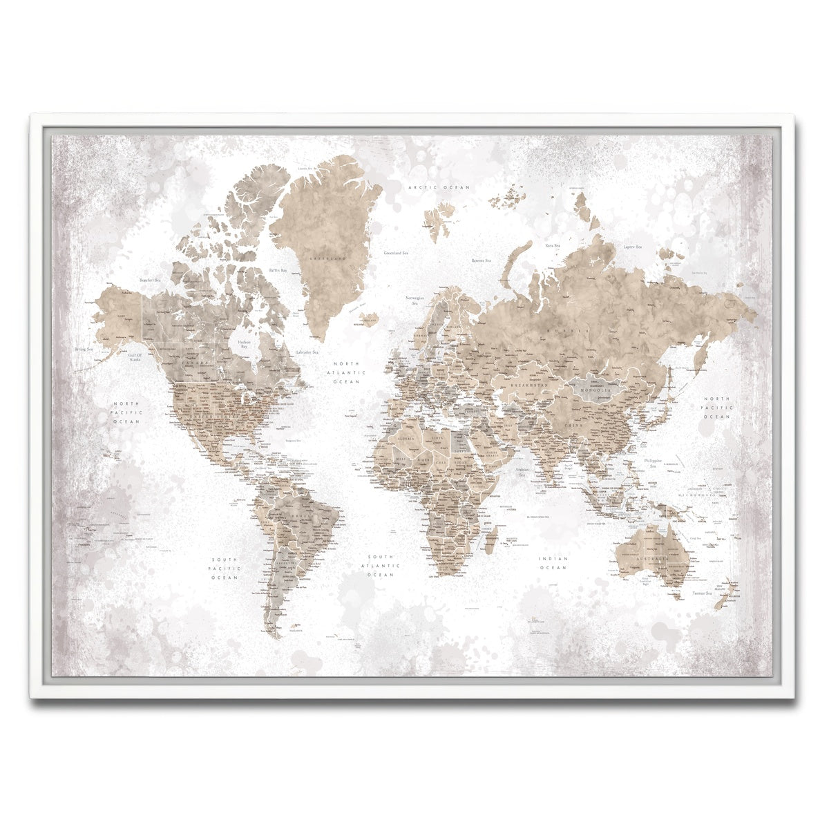 AUTO-MOCKUP WHITE | World Map 54 | 1 Piece | White Framed Canvas | group=4x3