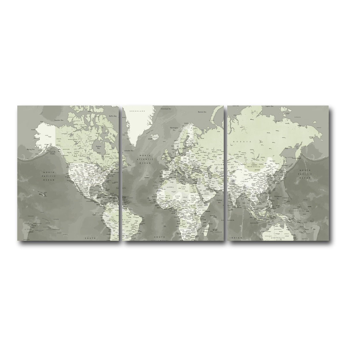 AUTO-MOCKUP WHITE | World Map 55 | 3 Piece | Gallery Wrap Canvas | group=18x24