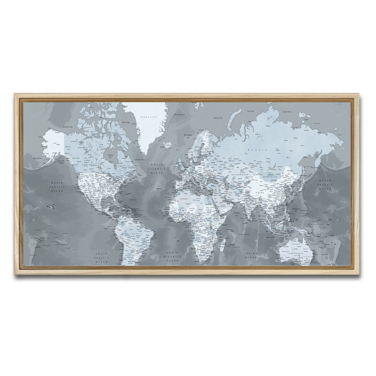 AUTO-MOCKUP WHITE | World Map 56 | 1 Piece | Natural Framed Canvas | group=2x1