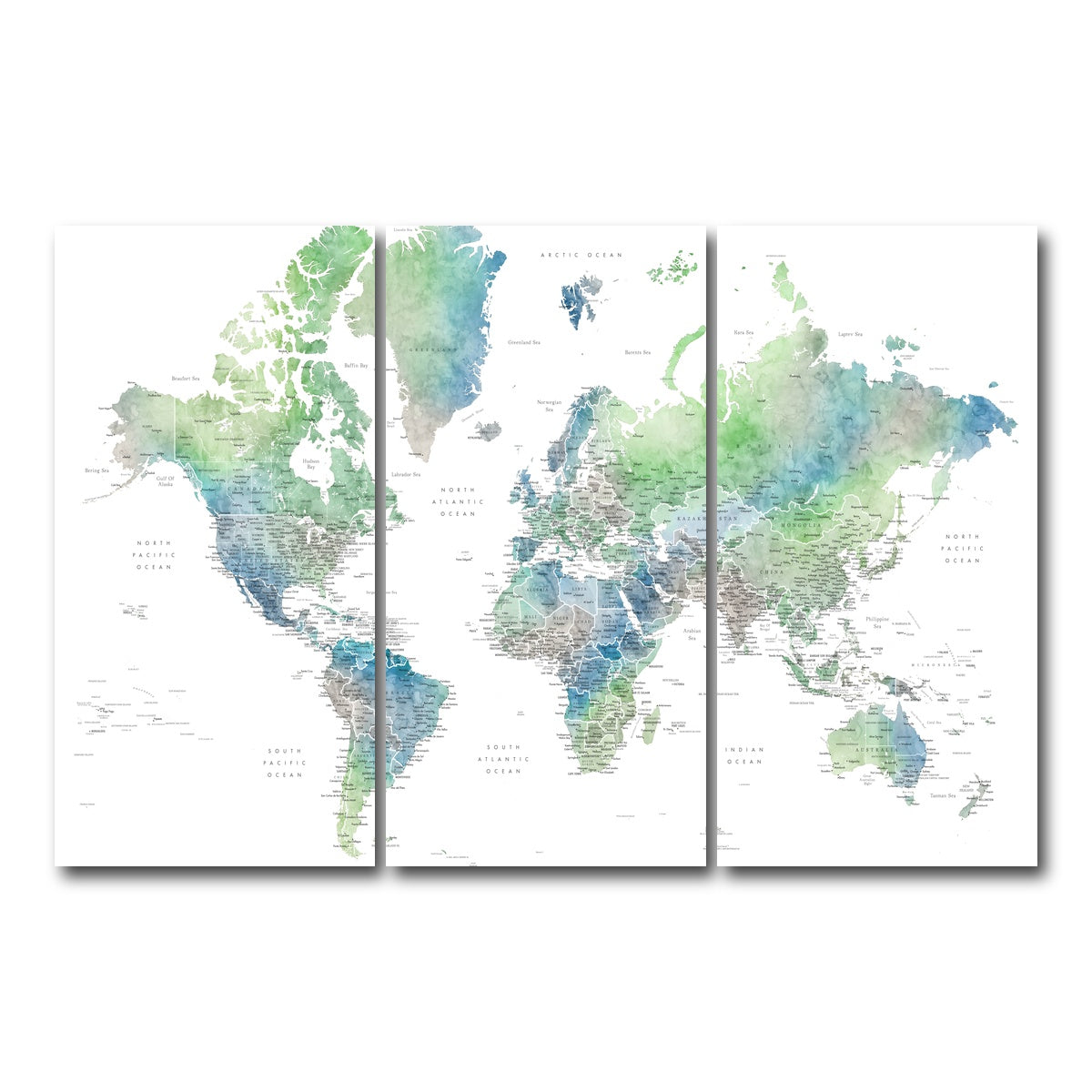 AUTO-MOCKUP WHITE | World Map 57 | 3 Piece | Gallery Wrap Canvas | group=12x24