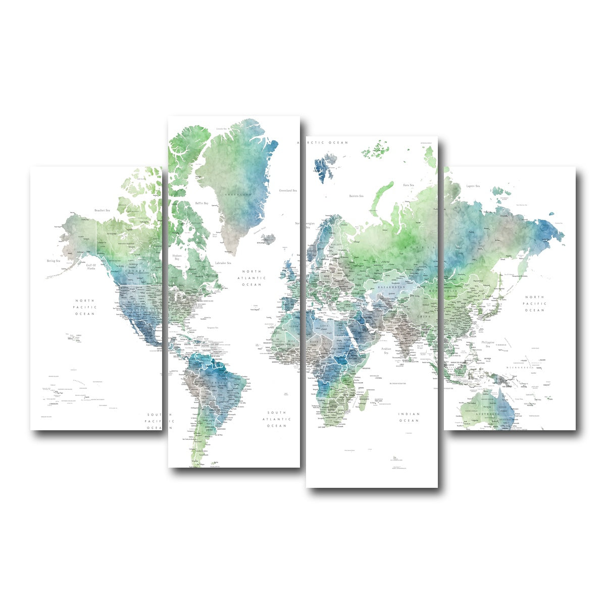 AUTO-MOCKUP WHITE | World Map 57 | 4 Piece | Gallery Wrap Canvas | group=4_short