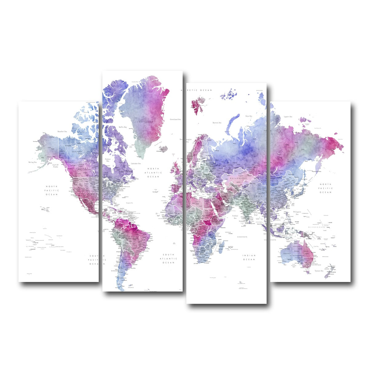 AUTO-MOCKUP WHITE | World Map 58 | 4 Piece | Gallery Wrap Canvas | group=4_normal
