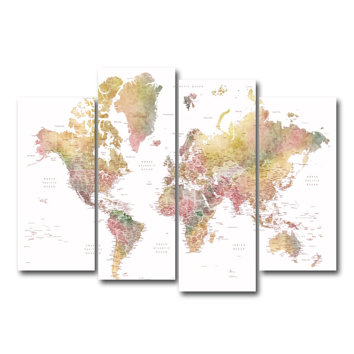 AUTO-MOCKUP WHITE | World Map 59 | 4 Piece | Gallery Wrap Canvas | group=4_normal
