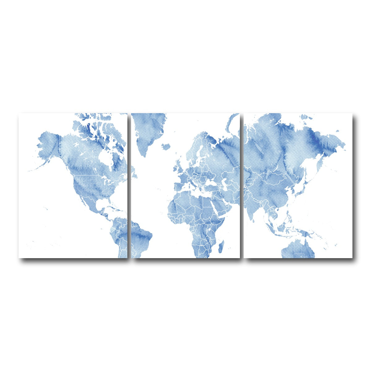 AUTO-MOCKUP WHITE | World Map 5 | 3 Piece | Gallery Wrap Canvas | group=18x24