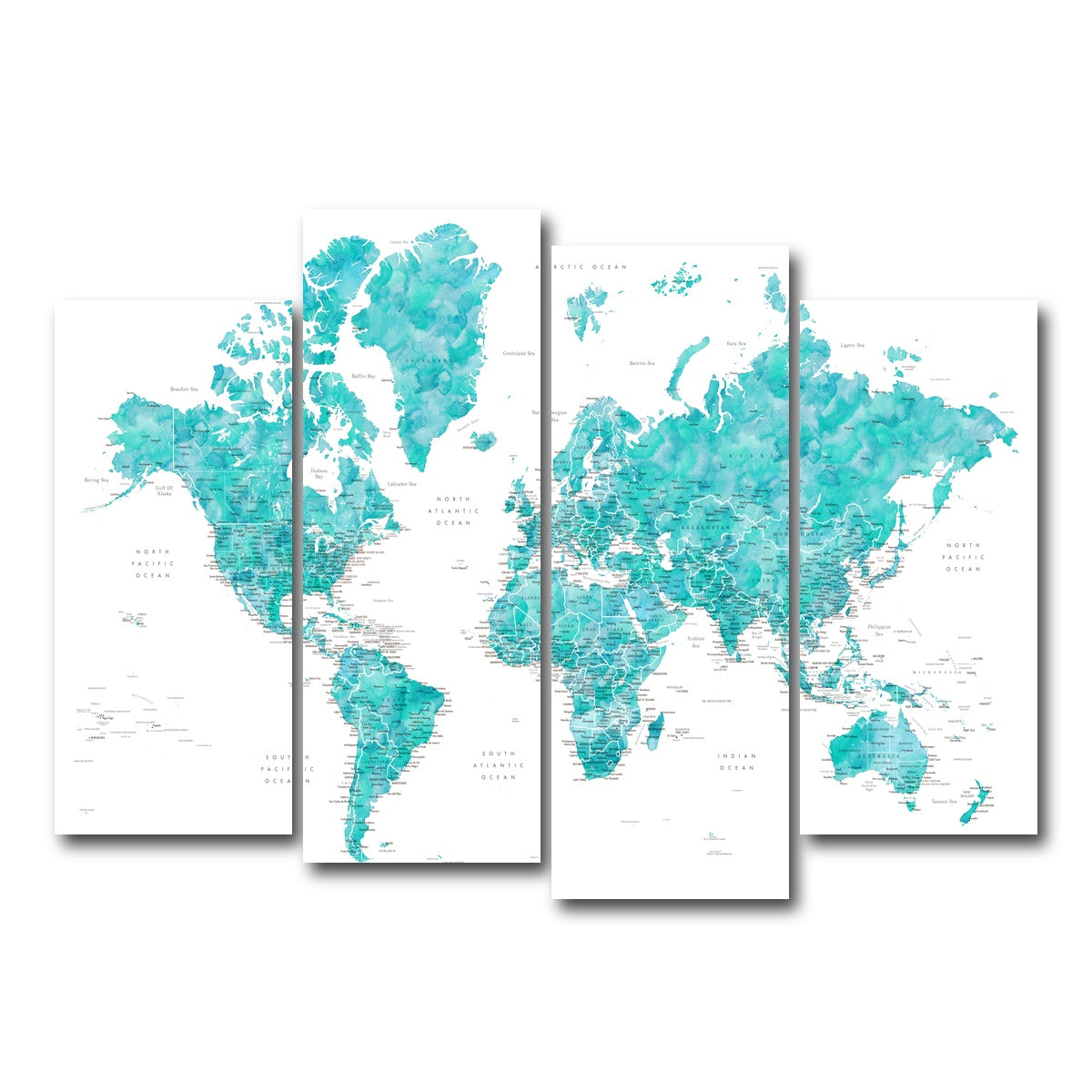 AUTO-MOCKUP WHITE | World Map 7 | 4 Piece | Gallery Wrap Canvas | group=4_normal