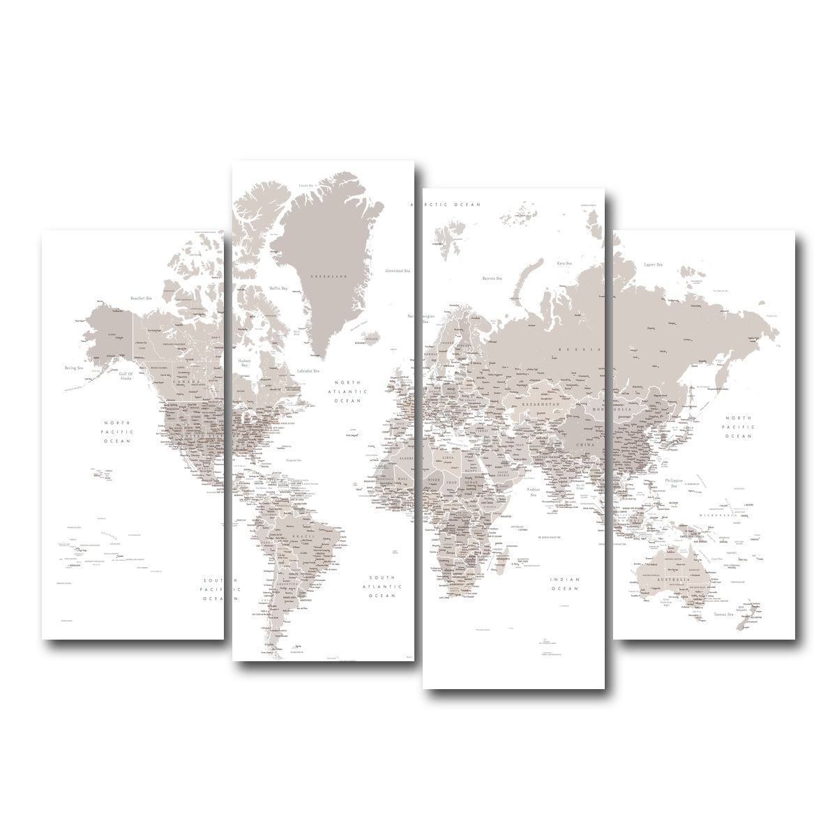 AUTO-MOCKUP WHITE | World Map 8 | 4 Piece | Gallery Wrap Canvas | group=4_normal