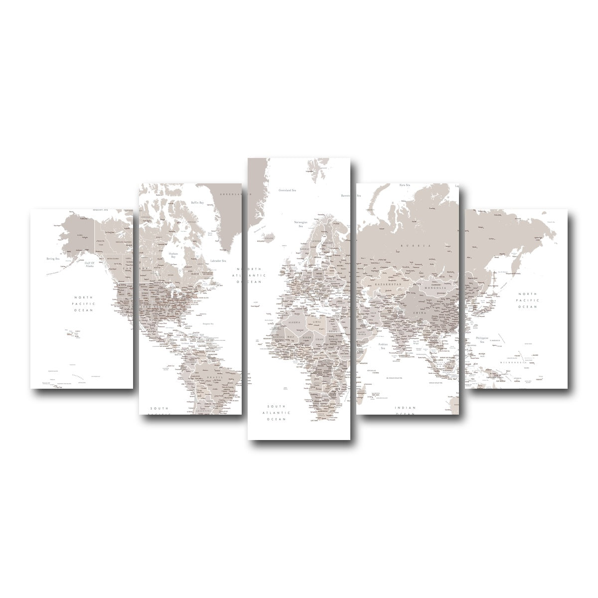 AUTO-MOCKUP WHITE | World Map 8 | 5 Piece | Gallery Wrap Canvas | group=5_normal