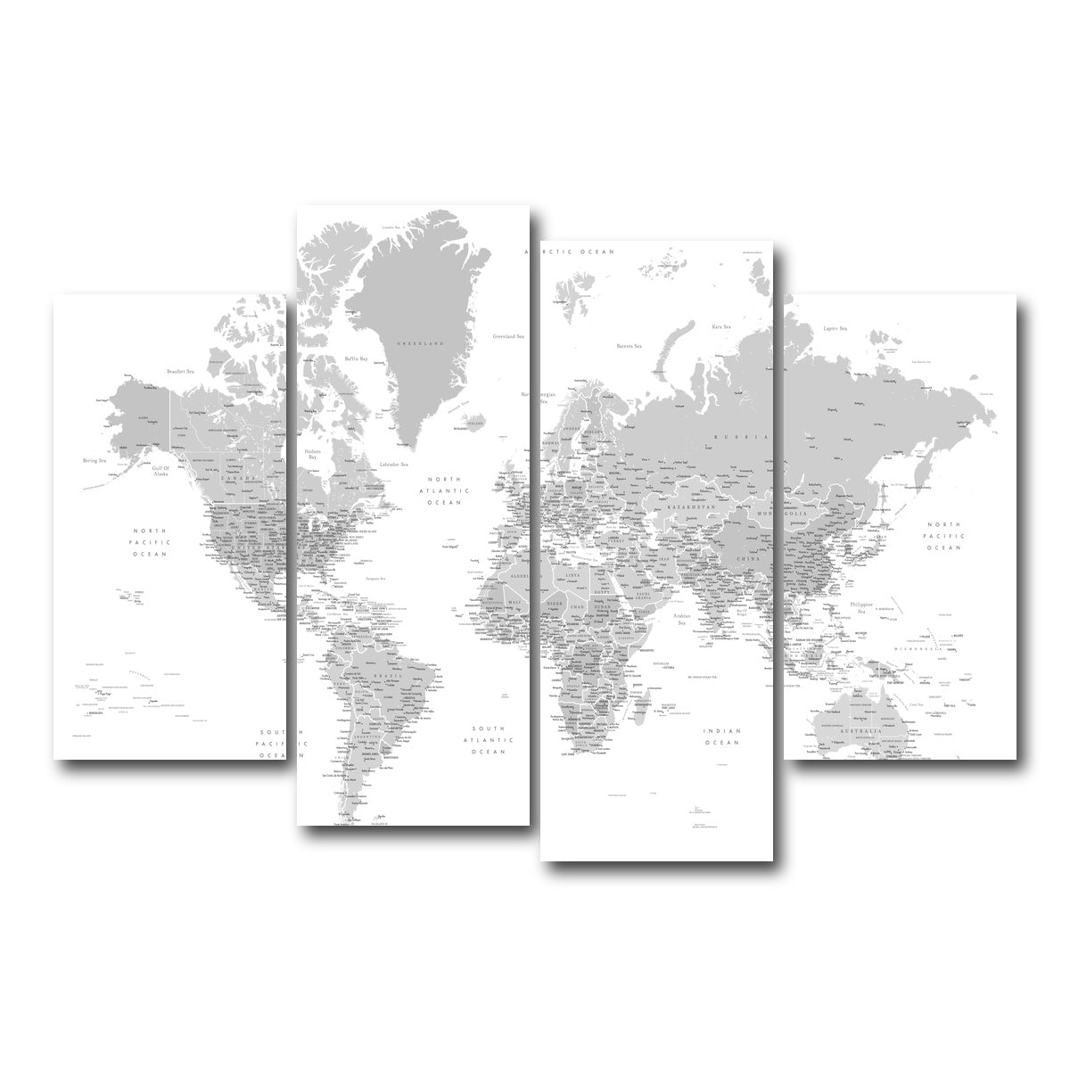 AUTO-MOCKUP WHITE | World Map 9 | 4 Piece | Gallery Wrap Canvas | group=4_short